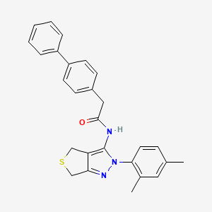2-([1,1'-biphenyl]-4-yl)-N-(2-(2,4-dimethylphenyl)-4,6-dihydro-2H-thieno[3,4-c]pyrazol-3-yl)acetamide