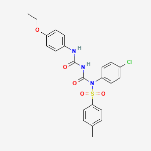 molecular formula C23H22ClN3O5S B2901508 N-(4-chlorophenyl)-N-(((4-ethoxyphenyl)carbamoyl)carbamoyl)-4-methylbenzenesulfonamide CAS No. 324540-02-5