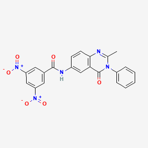 molecular formula C22H15N5O6 B2901520 N-(2-methyl-4-oxo-3-phenyl-3,4-dihydroquinazolin-6-yl)-3,5-dinitrobenzamide CAS No. 1105205-97-7
