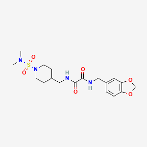 molecular formula C18H26N4O6S B2901542 N-[(2H-1,3-benzodioxol-5-yl)methyl]-N'-{[1-(dimethylsulfamoyl)piperidin-4-yl]methyl}ethanediamide CAS No. 2185590-49-0