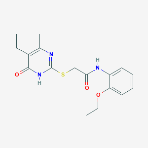 molecular formula C17H21N3O3S B2901544 N-(2-ethoxyphenyl)-2-((5-ethyl-4-methyl-6-oxo-1,6-dihydropyrimidin-2-yl)thio)acetamide CAS No. 552309-43-0
