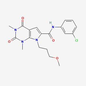molecular formula C19H21ClN4O4 B2901547 N-(3-chlorophenyl)-7-(3-methoxypropyl)-1,3-dimethyl-2,4-dioxo-2,3,4,7-tetrahydro-1H-pyrrolo[2,3-d]pyrimidine-6-carboxamide CAS No. 1021258-98-9