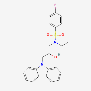 molecular formula C23H23FN2O3S B2901583 N-[3-(9H-carbazol-9-yl)-2-hydroxypropyl]-N-ethyl-4-fluorobenzenesulfonamide CAS No. 692260-64-3