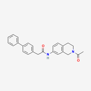 molecular formula C25H24N2O2 B2901595 N-(2-acetyl-1,2,3,4-tetrahydroisoquinolin-7-yl)-2-{[1,1'-biphenyl]-4-yl}acetamide CAS No. 955635-54-8