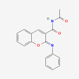 (Z)-N-acetyl-2-(phenylimino)-2H-chromene-3-carboxamide