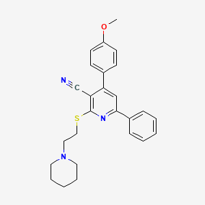 4-(4-Methoxyphenyl)-6-phenyl-2-{[2-(piperidin-1-yl)ethyl]sulfanyl}pyridine-3-carbonitrile