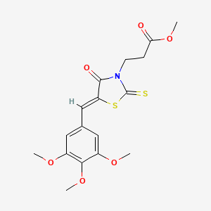 methyl 3-[(5Z)-4-oxo-2-sulfanylidene-5-[(3,4,5-trimethoxyphenyl)methylidene]-1,3-thiazolidin-3-yl]propanoate