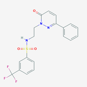 molecular formula C19H16F3N3O3S B2901644 N-(2-(6-oxo-3-phenylpyridazin-1(6H)-yl)ethyl)-3-(trifluoromethyl)benzenesulfonamide CAS No. 921831-23-4