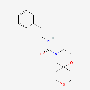 molecular formula C17H24N2O3 B2901708 N-(2-PHENYLETHYL)-1,9-DIOXA-4-AZASPIRO[5.5]UNDECANE-4-CARBOXAMIDE CAS No. 1421480-51-4