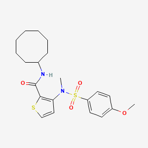 molecular formula C21H28N2O4S2 B2901753 N-cyclooctyl-3-(N-methyl4-methoxybenzenesulfonamido)thiophene-2-carboxamide CAS No. 1251565-82-8