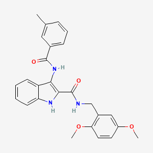 molecular formula C26H25N3O4 B2901762 N-[(2,5-dimethoxyphenyl)methyl]-3-(3-methylbenzamido)-1H-indole-2-carboxamide CAS No. 1029725-21-0