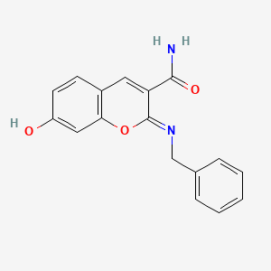 (2Z)-2-(benzylimino)-7-hydroxy-2H-chromene-3-carboxamide