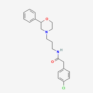 2-(4-chlorophenyl)-N-(3-(2-phenylmorpholino)propyl)acetamide