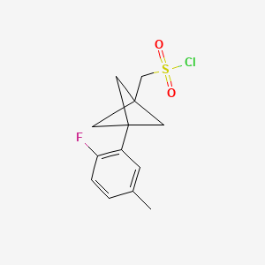 [3-(2-Fluoro-5-methylphenyl)-1-bicyclo[1.1.1]pentanyl]methanesulfonyl chloride