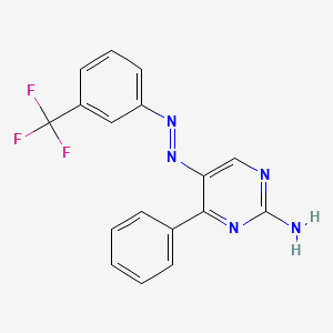 4-Phenyl-5-{2-[3-(trifluoromethyl)phenyl]diazenyl}-2-pyrimidinamine