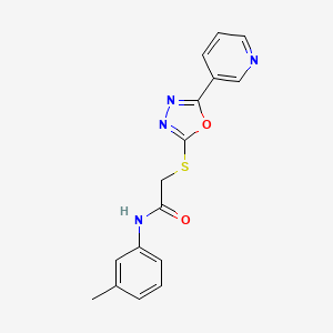 molecular formula C16H14N4O2S B2901853 N-(3-methylphenyl)-2-[(5-pyridin-3-yl-1,3,4-oxadiazol-2-yl)sulfanyl]acetamide CAS No. 538337-02-9