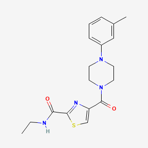 molecular formula C18H22N4O2S B2901854 N-ethyl-4-[4-(3-methylphenyl)piperazine-1-carbonyl]-1,3-thiazole-2-carboxamide CAS No. 1251693-96-5