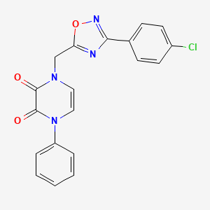 1-((3-(4-chlorophenyl)-1,2,4-oxadiazol-5-yl)methyl)-4-phenylpyrazine-2,3(1H,4H)-dione