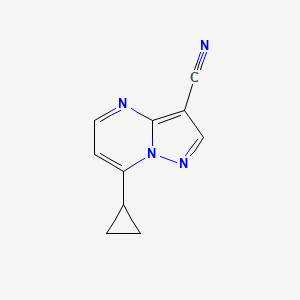 molecular formula C10H8N4 B2901858 7-Cyclopropylpyrazolo[1,5-a]pyrimidine-3-carbonitrile CAS No. 866132-04-9