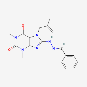 1,3-dimethyl-7-(2-methylprop-2-en-1-yl)-8-[2-(phenylmethylidene)hydrazin-1-yl]-2,3,6,7-tetrahydro-1H-purine-2,6-dione