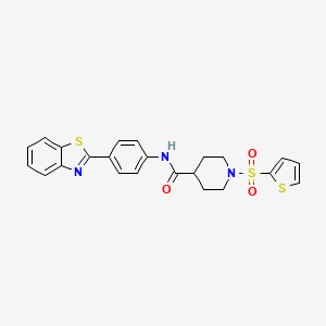N-[4-(1,3-benzothiazol-2-yl)phenyl]-1-(thiophene-2-sulfonyl)piperidine-4-carboxamide