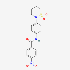 molecular formula C17H17N3O5S B2901918 N-[4-(1,1-dioxothiazinan-2-yl)phenyl]-4-nitrobenzamide CAS No. 899976-14-8