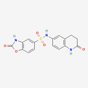 molecular formula C16H13N3O5S B2901930 2-oxo-N-(2-oxo-1,2,3,4-tetrahydroquinolin-6-yl)-2,3-dihydrobenzo[d]oxazole-5-sulfonamide CAS No. 1428359-70-9