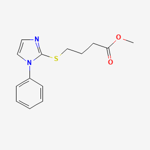 molecular formula C14H16N2O2S B2901932 methyl 4-[(1-phenyl-1H-imidazol-2-yl)sulfanyl]butanoate CAS No. 478046-09-2