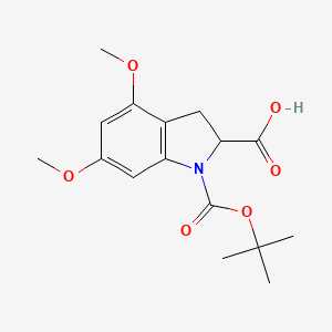 4,6-Dimethoxy-1-[(2-methylpropan-2-yl)oxycarbonyl]-2,3-dihydroindole-2-carboxylic acid