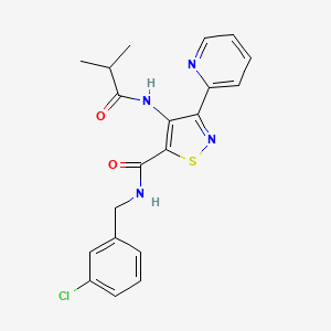 N-(3-chlorobenzyl)-4-(isobutyrylamino)-3-pyridin-2-ylisothiazole-5-carboxamide