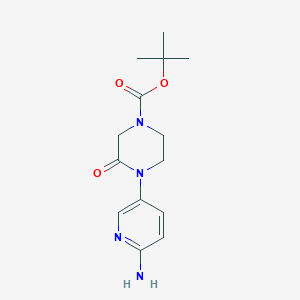 molecular formula C14H20N4O3 B2901944 Tert-butyl 4-(6-aminopyridin-3-yl)-3-oxopiperazine-1-carboxylate CAS No. 866620-29-3