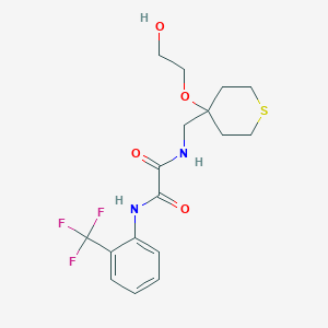 molecular formula C17H21F3N2O4S B2901959 N'-{[4-(2-hydroxyethoxy)thian-4-yl]methyl}-N-[2-(trifluoromethyl)phenyl]ethanediamide CAS No. 2310017-82-2