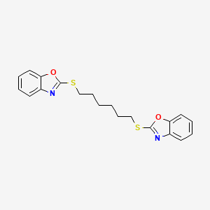 molecular formula C20H20N2O2S2 B2901974 1,6-Bis(benzo[d]oxazol-2-ylthio)hexane CAS No. 144705-27-1