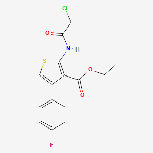 molecular formula C15H13ClFNO3S B2901975 Ethyl 2-(2-chloroacetamido)-4-(4-fluorophenyl)thiophene-3-carboxylate CAS No. 306280-84-2