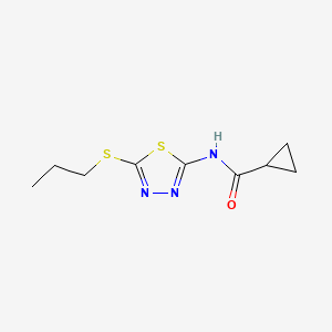 molecular formula C9H13N3OS2 B2901990 N-(5-(propylthio)-1,3,4-thiadiazol-2-yl)cyclopropanecarboxamide CAS No. 391875-36-8