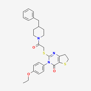 2-[2-(4-Benzylpiperidin-1-yl)-2-oxoethyl]sulfanyl-3-(4-ethoxyphenyl)-6,7-dihydrothieno[3,2-d]pyrimidin-4-one
