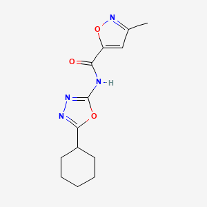 N-(5-cyclohexyl-1,3,4-oxadiazol-2-yl)-3-methylisoxazole-5-carboxamide