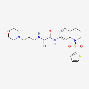 molecular formula C22H28N4O5S2 B2902050 N'-[3-(morpholin-4-yl)propyl]-N-[1-(thiophene-2-sulfonyl)-1,2,3,4-tetrahydroquinolin-7-yl]ethanediamide CAS No. 898448-24-3