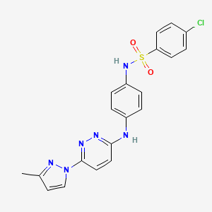 4-chloro-N-(4-((6-(3-methyl-1H-pyrazol-1-yl)pyridazin-3-yl)amino)phenyl)benzenesulfonamide