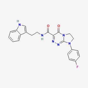 N-(2-(1H-indol-3-yl)ethyl)-8-(4-fluorophenyl)-4-oxo-4,6,7,8-tetrahydroimidazo[2,1-c][1,2,4]triazine-3-carboxamide