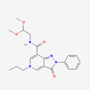 molecular formula C20H24N4O4 B2902061 N-(2,2-dimethoxyethyl)-3-oxo-2-phenyl-5-propyl-2H,3H,5H-pyrazolo[4,3-c]pyridine-7-carboxamide CAS No. 921881-83-6
