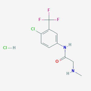 molecular formula C10H11Cl2F3N2O B2902062 N-[4-chloro-3-(trifluoromethyl)phenyl]-2-(methylamino)acetamide hydrochloride CAS No. 1170019-65-4