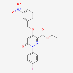 molecular formula C20H16FN3O6 B2902066 Ethyl 1-(4-fluorophenyl)-4-((3-nitrobenzyl)oxy)-6-oxo-1,6-dihydropyridazine-3-carboxylate CAS No. 899993-33-0