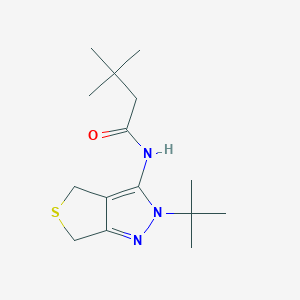 molecular formula C15H25N3OS B2902085 N-{2-tert-butyl-2H,4H,6H-thieno[3,4-c]pyrazol-3-yl}-3,3-dimethylbutanamide CAS No. 893927-32-7