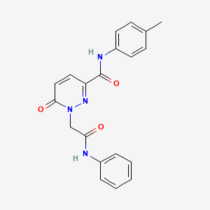 molecular formula C20H18N4O3 B2902093 N-(4-methylphenyl)-6-oxo-1-[(phenylcarbamoyl)methyl]-1,6-dihydropyridazine-3-carboxamide CAS No. 933254-10-5