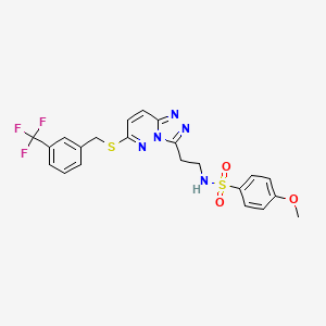 4-methoxy-N-(2-(6-((3-(trifluoromethyl)benzyl)thio)-[1,2,4]triazolo[4,3-b]pyridazin-3-yl)ethyl)benzenesulfonamide