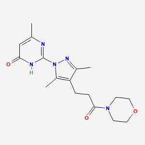 2-(3,5-dimethyl-4-(3-morpholino-3-oxopropyl)-1H-pyrazol-1-yl)-6-methylpyrimidin-4(3H)-one
