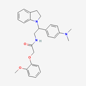 N-(2-(4-(dimethylamino)phenyl)-2-(indolin-1-yl)ethyl)-2-(2-methoxyphenoxy)acetamide