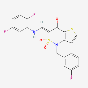 (Z)-3-(((2,5-difluorophenyl)amino)methylene)-1-(3-fluorobenzyl)-1H-thieno[3,2-c][1,2]thiazin-4(3H)-one 2,2-dioxide