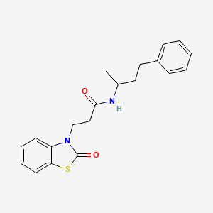 molecular formula C20H22N2O2S B2902113 3-(2-oxobenzo[d]thiazol-3(2H)-yl)-N-(4-phenylbutan-2-yl)propanamide CAS No. 851989-78-1